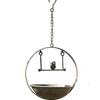Wrought Iron Aged Green Bird Swing Feeder & Waterer