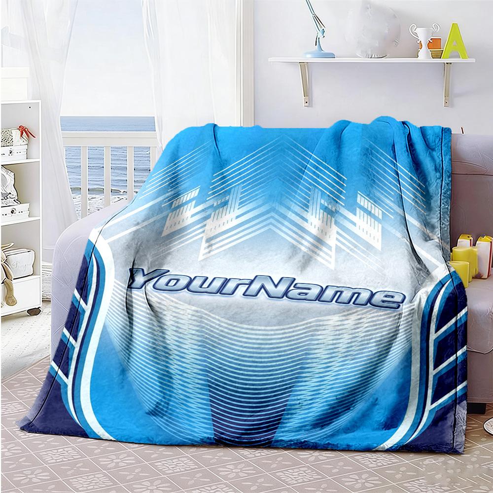 Ethnic Tribal Patterns Customize Text Blanket Lightweight Personalized Blanket Soft & Cozy Perfect for Livingroom Bedding Nap Office Chair