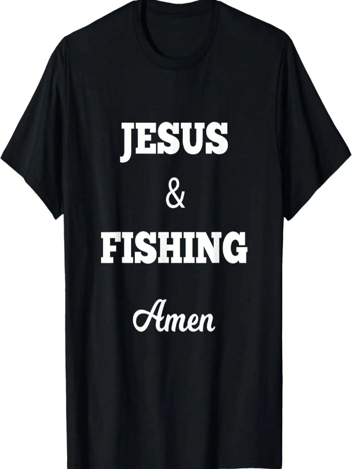 Jesus And Fishing Aunisex Funny  T-Shirt S разноцветный