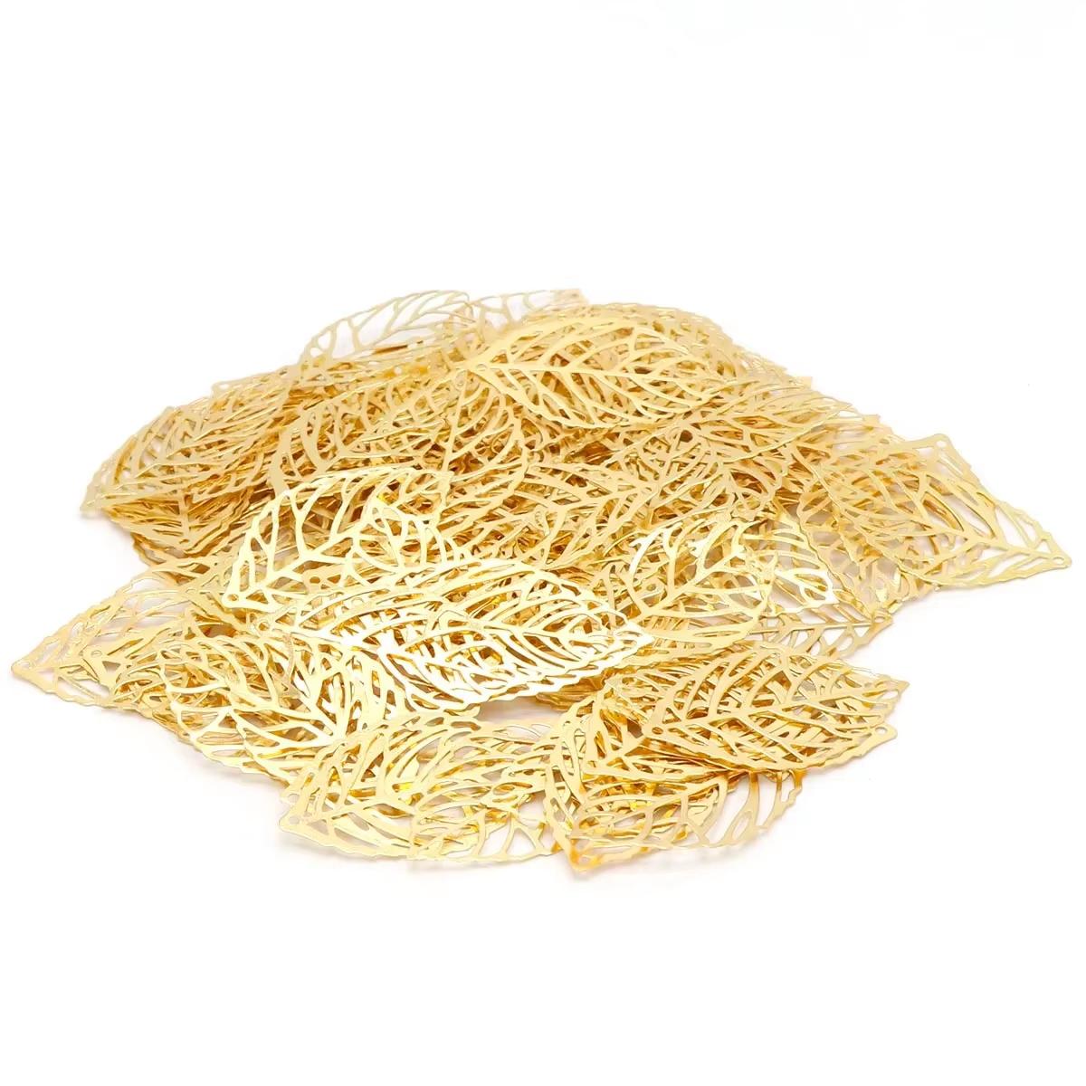 50 шт. Металлические Железные Листья 2,4*1,4 см Подвески Браслет Ожерелье Изготовление Украшений и DIY Аксессуары для Хобби