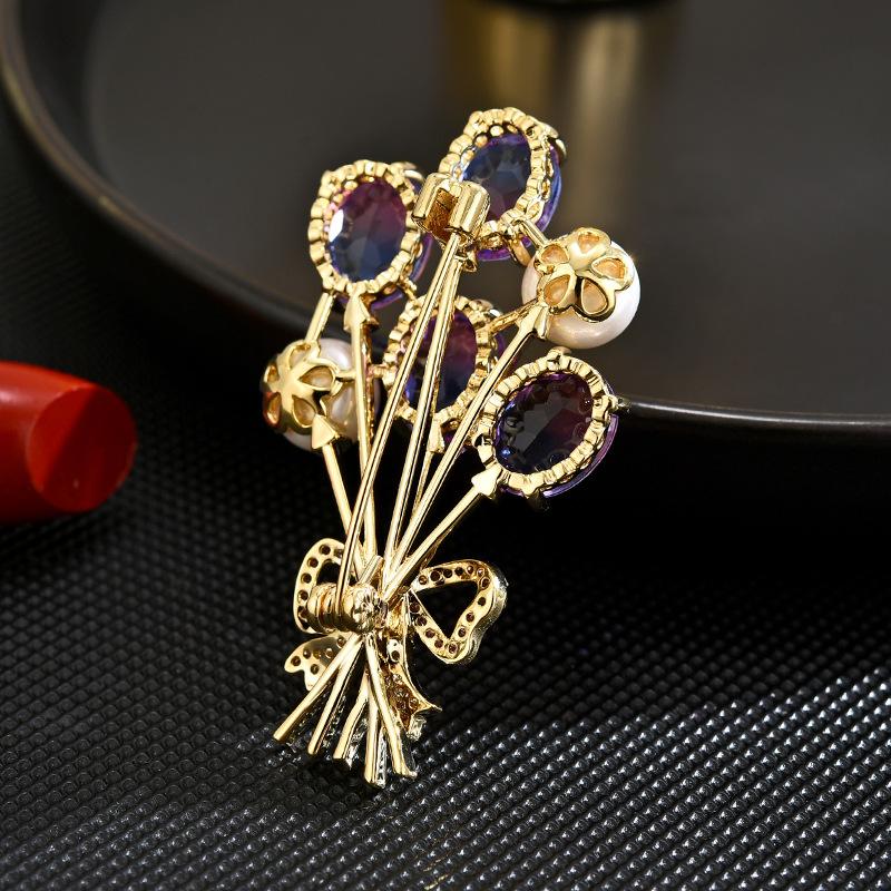 Fashion Color Balloon Suit Corsage Simple Pin Coat With Accessories Creative Plant Brooch