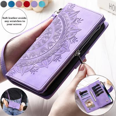 Skórzany portfel na zamek etui na telefon do XiaoMi 13 12 Lite Pro 12T 11T 11 10 10T POCO X5 M3 M4 X3 X4 do OnePlus 8 Nord ACE 2 N30 smycz z klapką