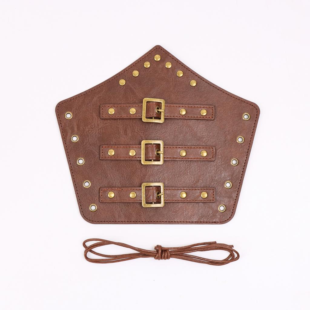 Leather Gauntlet Wristband Viking Leather Arm Guard Medieval Armor Bracers Leather Armband Wrist Guards Cosplay(Single