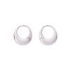 925 Silver Needle Golden Round Earrings Elegant Silver Ear Buckles Brilliant Circle Earrings  Daily