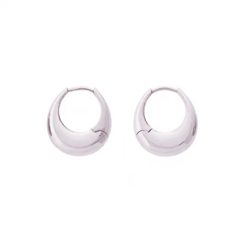 925 Silver Needle Golden Round Earrings Elegant Silver Ear Buckles Brilliant Circle Earrings  Daily
