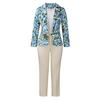Womens Leopard Print Blazer and Straight Leg Pants Suit Set