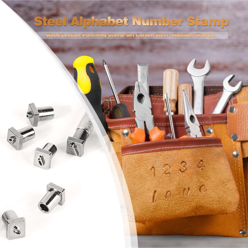 36pcs Steel Alphabet Number Stamp Punch Set for Leather Wood Craft Tools Kit Metal Leather Punch Tools Staming Leathercraft