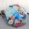 1pc Alice in Wonderland Automatic Opening/Closing Umbrella - Portable 3-Fold Design, 8-Bone Iron Frame Outdoor Umbrella, Perfect Gift for Fa