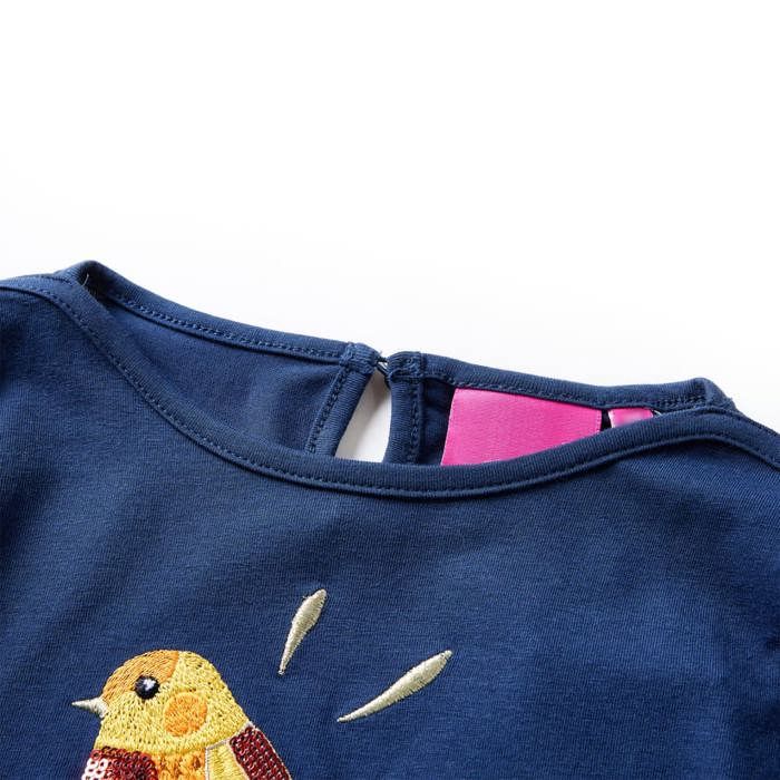 T-shirt enfants à manches longues bleu marine 92/104/116/128/140