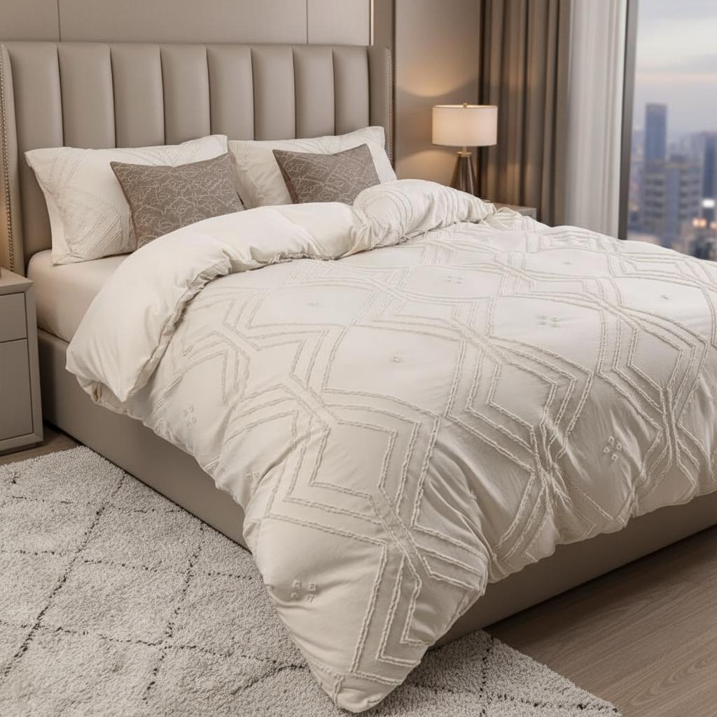 Modern Jacquard 100% Polyester Microfiber Paper Cutting 3pcs Quilt Duvet Cover Set Pillowcases Bedding Set for All-Season