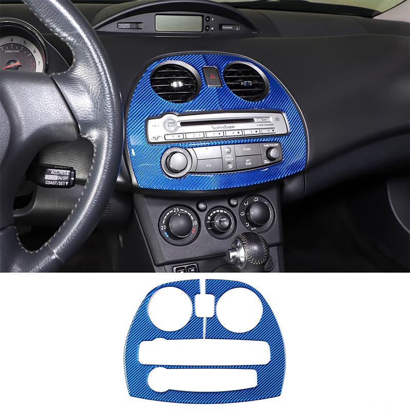 Carbon Fiber Car Inner Central Control Panel Trim Outlet CD Air Conditioning Cover Sticker For Mitsubishi Eclipse