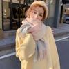 Soft Knitted Wool Scarf Wool Long Neckscarf with Tassel Large Classic Plaid Scarf  Winter