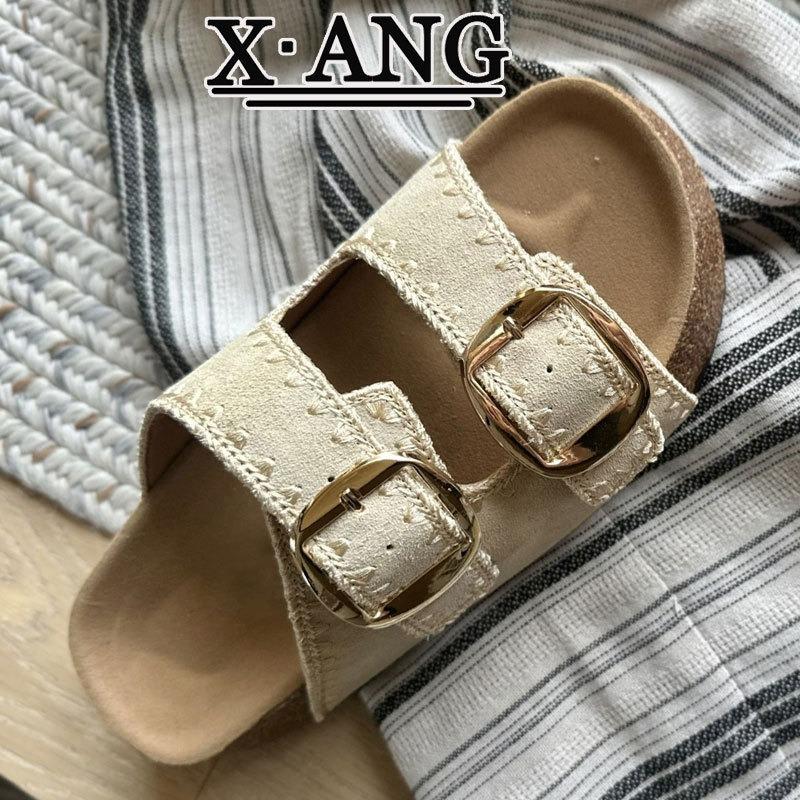 Leather Thick-soled Summer Slippers, Women Wear New Models with Skirts When They Go Out, Beach Cool Slippers