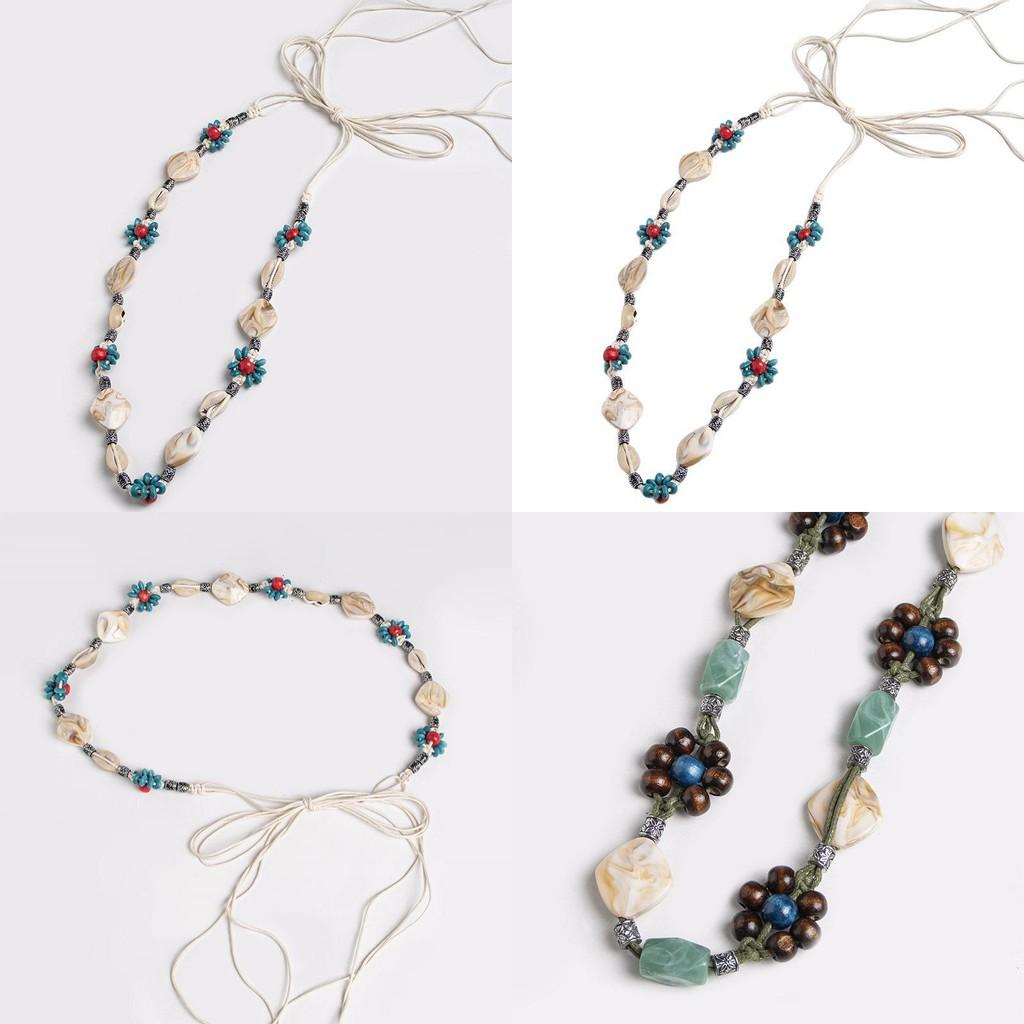 Bohemian Style Handwoven Waist Rope Belt With Ethnic Design And Adjustable Knot For Summer Wear