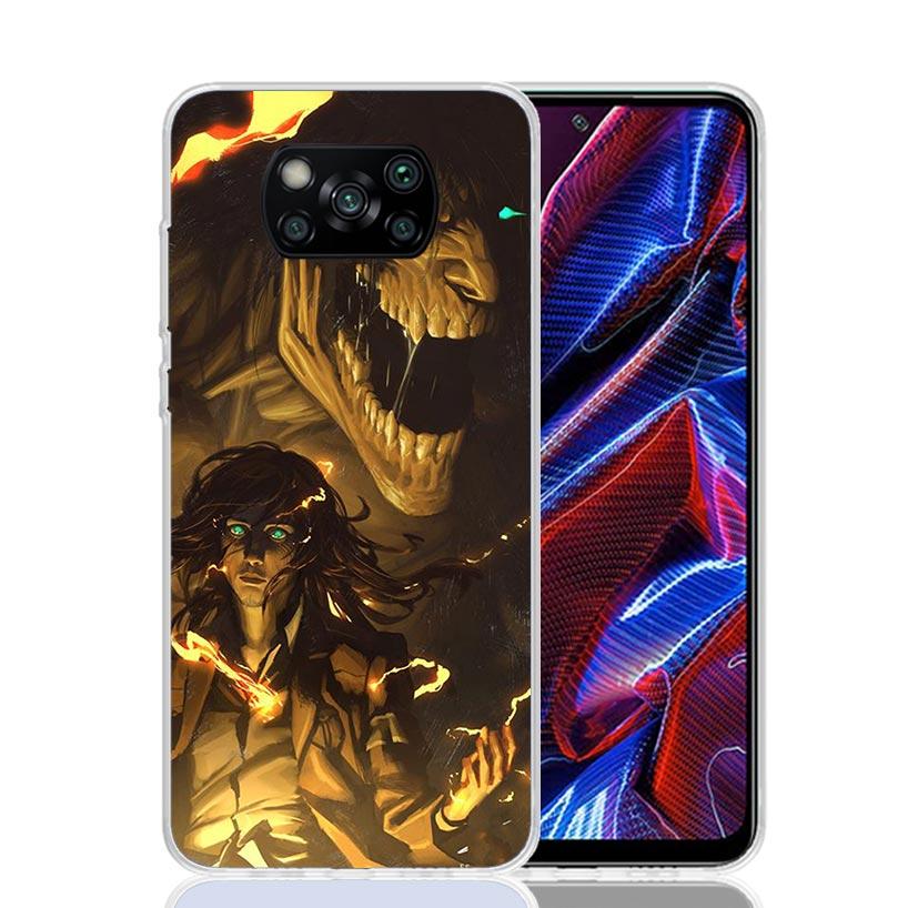 Attack-Titan Eren Phone Case For Xiaomi Poco X7 X6 X5 Pro F7 Ultra Redmi 15C 15 13 13C 12 12C 10 10A 10C 9 9A 9C 9T Cover Poco X