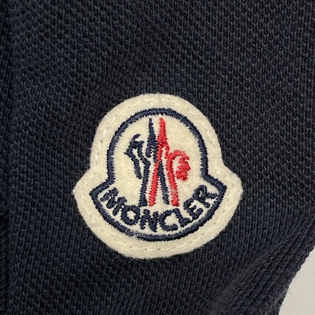 MONCLER Authentic MAGLIA POLO MANICA CORTA Navy x White Cotton Patch Logo Polo Shirt tops L Navy x whiteUsed
