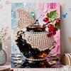 3D Pearl Painting Kit Butterfly Design Frameless DIY Bead Art Canvas Leisure Handmade Craft for Bedroom Wall Decor