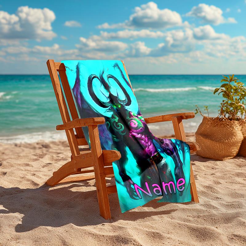 Personalized customized proof beach towel with World of Warcraft pattern - soft, absorbent,quick-drying,perfect swimming,camping&bathing