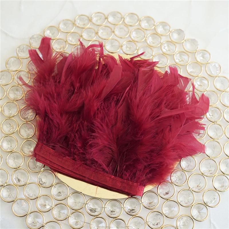 Feather10 Meters 32 Colors Dyed Turkey Feather Trim Fringe Stripped Feathers Ribbon Width 10-15cm for Dress Clothing Crafts Decoration