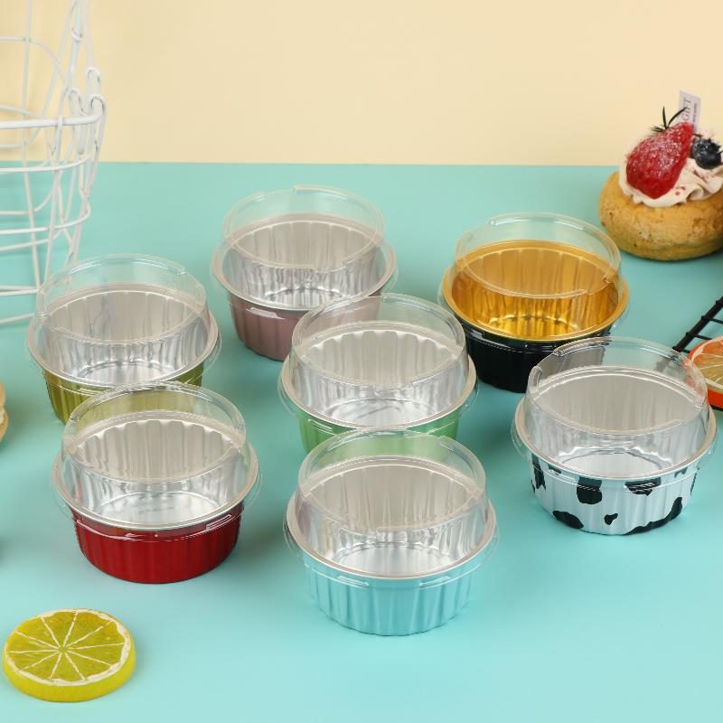 20 Set Aluminum Foil Cake Cups Mini Cake Pans Disposable Baking Mold For Mousse Pudding Portion Baking Tray