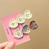 4Pcs/Set Sweet Love Button Hair Clips for Women Side Bangs Girly Cute Duckbill Clip Hair Accessories for Women Girl
