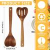 CYCLI-Holzlöffel-Set zum Kochen-Herzform Langer Griff, 2 Stück Weihnachts-Küchenutensilien Geschenk