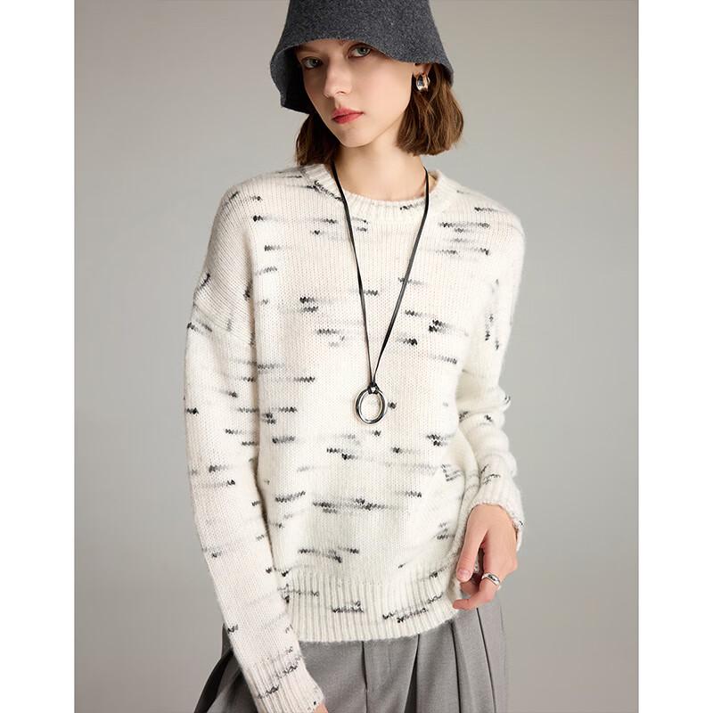 Women's Wool-Blend Striped Round Neck Knit Sweater