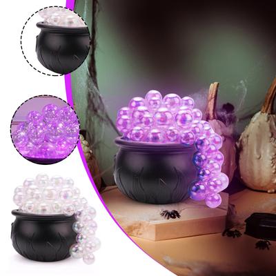 Halloween-Dekorationen für den Innenbereich, DIY-Set mit brodelndem Kessel – schwarze Plastikschüssel, Party-Dekoration, gruseliges Vintage-Dekor für Zimmer, Partytisch, Fernbedienung