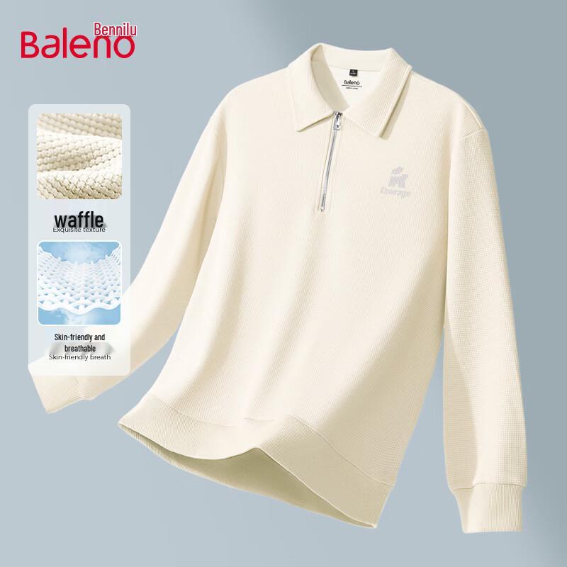 Baleno Men's Loose Fit Waffle Knit Pullover Sweatshirt