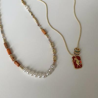 Nouveau Collier Empilable en Perles de Pierre Naturelle Chinoise pour Femmes, Luxe Léger, Personnalité, Chaîne de Cou Mode Élégante, Chaîne de Clavicule