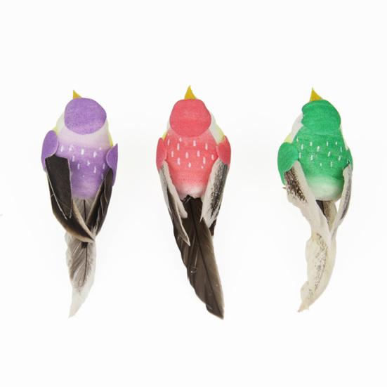 Bird Statue Life-like Home Prop Brightly Colored Adorable Xmas Bonsai Feathered Figurine for Courtyard