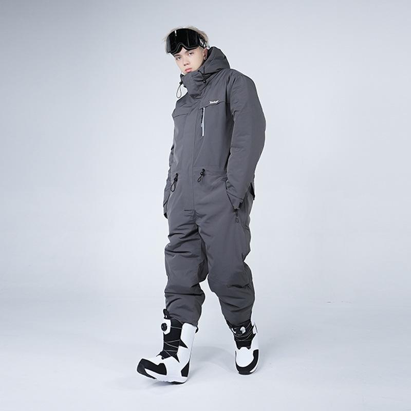 Skidress Kuldebestandig Herre- og Damesett Eéndels Utendørsdress Fortykket og Varm Eéndels Sykkel- og Fiskebekledning