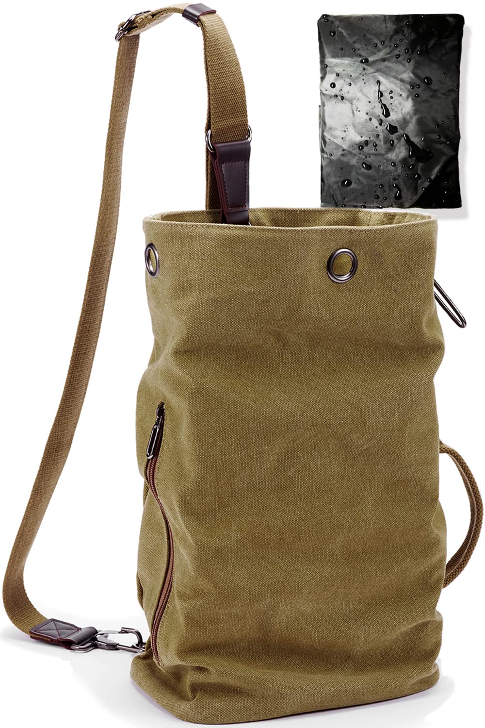 

KIRIRU Wide-Opening Rugged Canvas One-Shoulder Bag for Men, 8L (Beige, BGE)