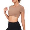 Women's Quick-Dry Short Sleeve Yoga Top - Breathable, Elastic, Tight-Fit, Summer Sport Apparel
