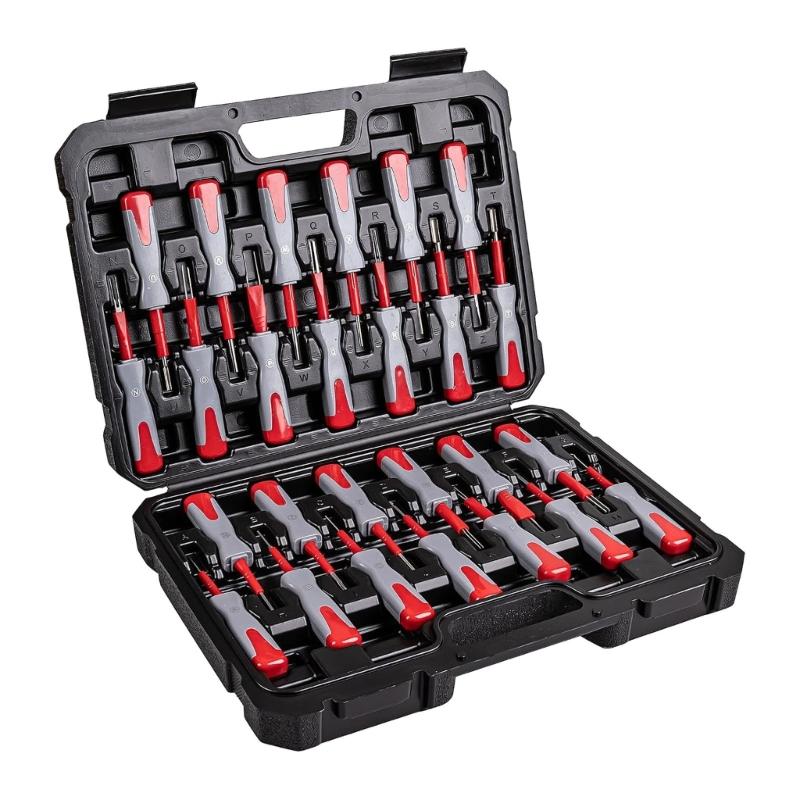 Universal Efficient Professional Car Terminal Pin Extractor Set With 26 Different Tool For Wiring Harness Disassembly