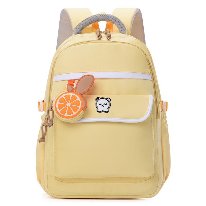 

Student schoolbag Girl fashion college wind junior high school campus backpack large capacity class commuter backpack жовтий