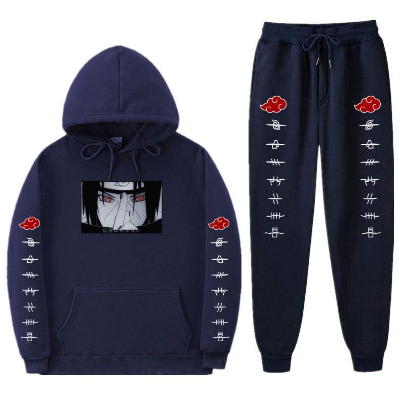 Anime mikina s kapucí Set pro teenagery Kluci Dívky Teplá s fleecovou podšívkou Bavlněná směs Ležérní Sportovní oblečení Dlouhý rukáv Horní díl Kalhoty