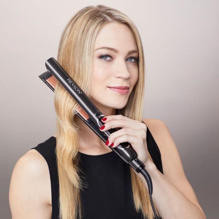 Lisseur REVLON Salon Straight Copper Smoth Styler RVST2175E - plaque céramique - de 80° à 235°C