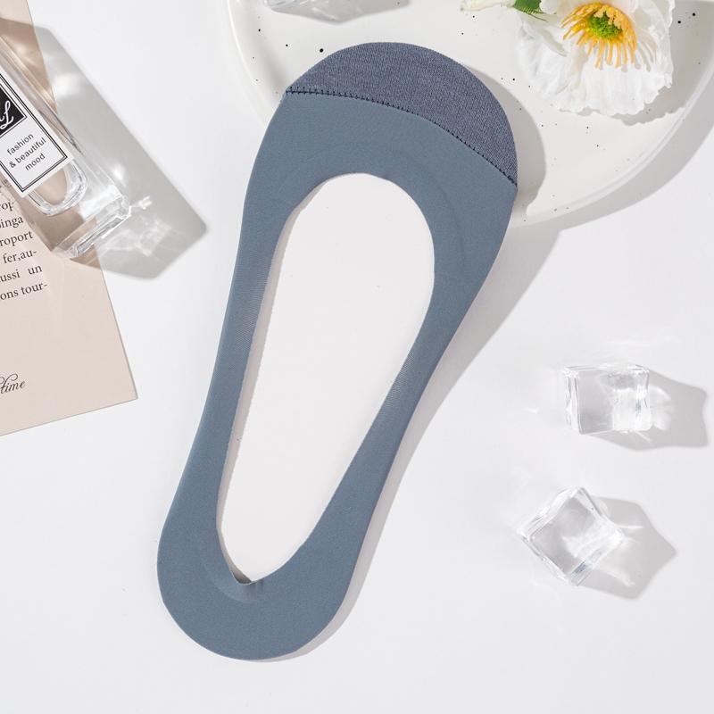 Calcetines náuticos de seda helada para mujer, de algodón, de corte bajo, antideslizantes, a la moda, antirroturas.