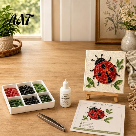 Set per Creare Decorazioni Costiere Fai da Te Mosaico Artistico con Vetro di Mare, Kit Creativo a Tema Animali Marini per Adulti Principianti, Pacchetto Materiali Fatti a Mano Casa Nautica