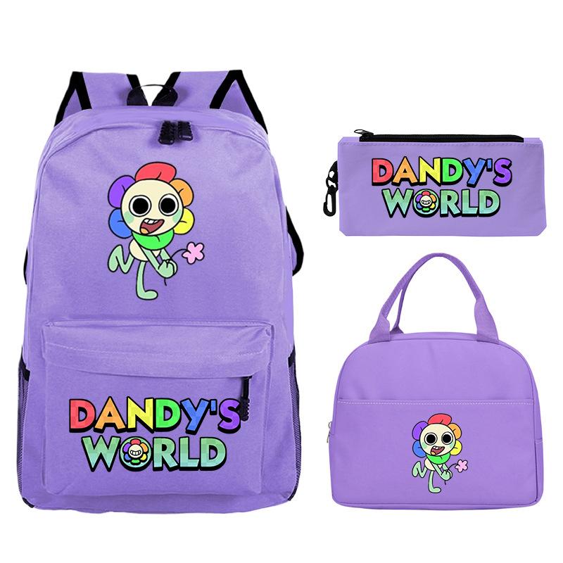 New Dandy's world game merchandise personalized printing primary and secondary school schoolbag three-piece set