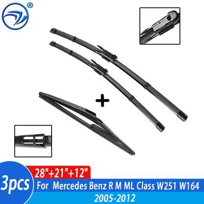 Jeu de Balais d'Essuie-Glace Avant et Arrière Pour Mercedes Benz Classe R M ML W251 W164 Pare-Brise 28"+21"+12"