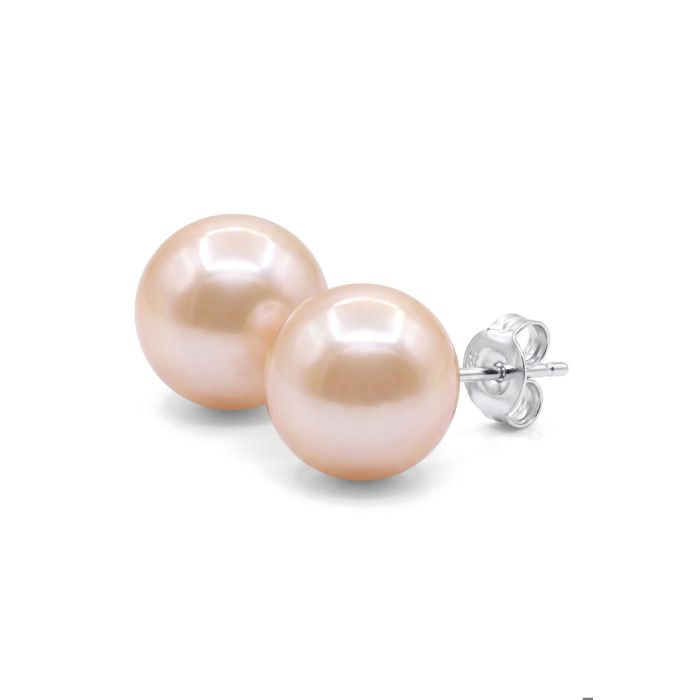 Boucles d'Oreilles - Pearls & Colors - Perle de Culture d'Eau Douce - Perle Rose - Argent 925 - Qualité AAA+ - Femme