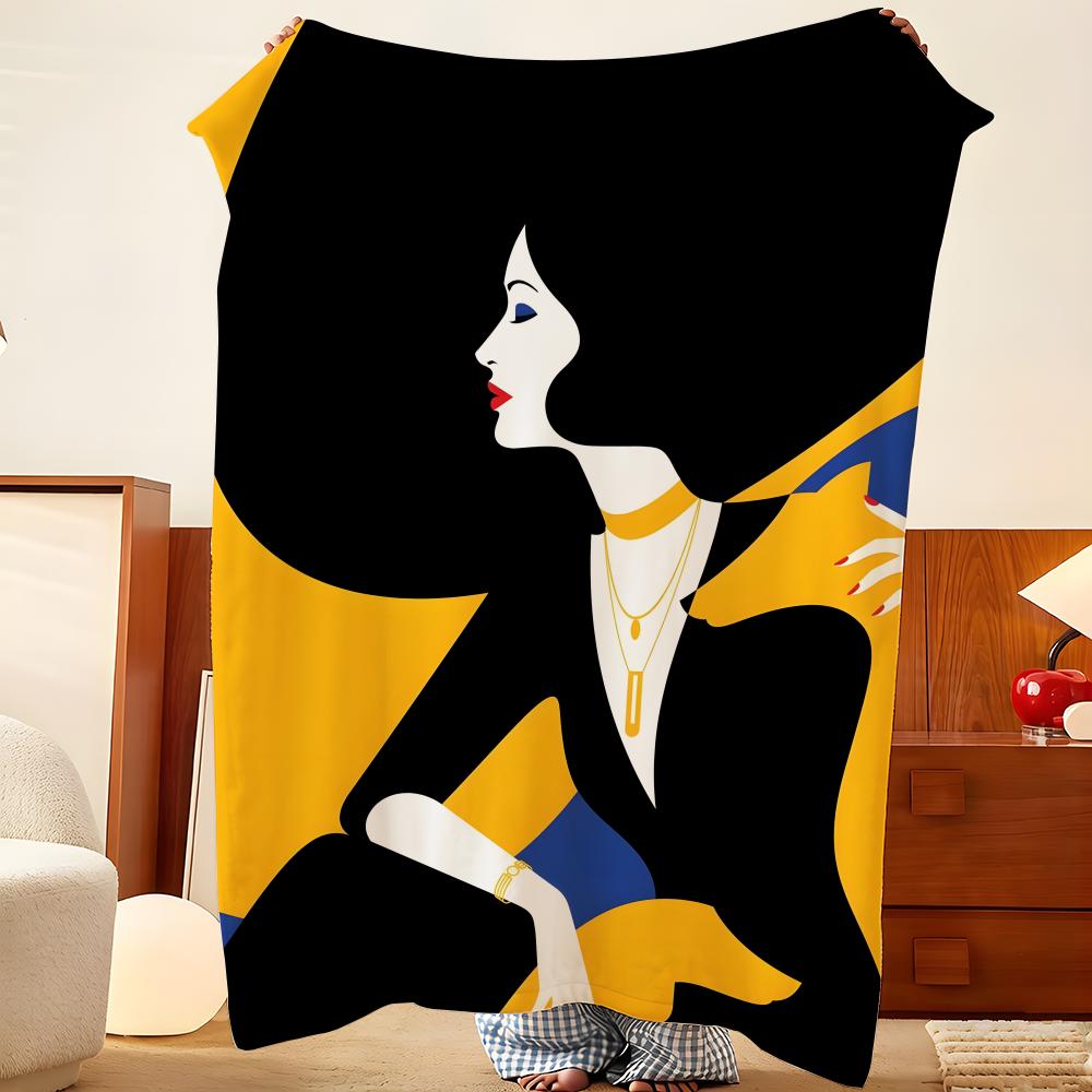 Artist M-Malika F-Favre Throw Flannel Throw Blanket, Lightweight Cozy, Durable Washable Cute Cool
