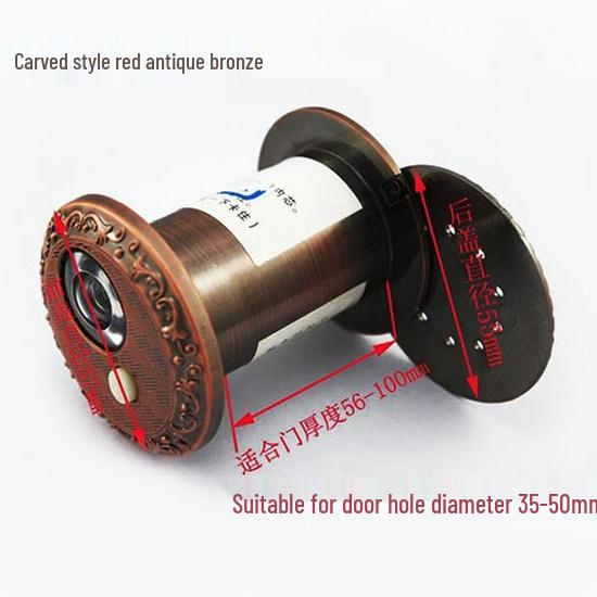 Universal Wide-Angle High-Definition Metal Door Peephole with Integrated Doorbell, Anti-Pry Security Mirror