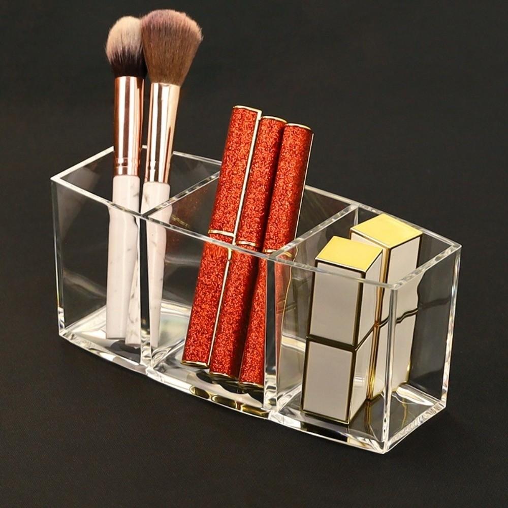Clear Cosmetic Storage Box Plastic Makeup Brush Organizer Tools Box Display Stand Cosmetic Display