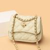 Leather Bag Women'S Xiaoxiangfeng First-Layer Cowhide Rhombus Chain Small Square Bag One Shoulder Messenger Bag