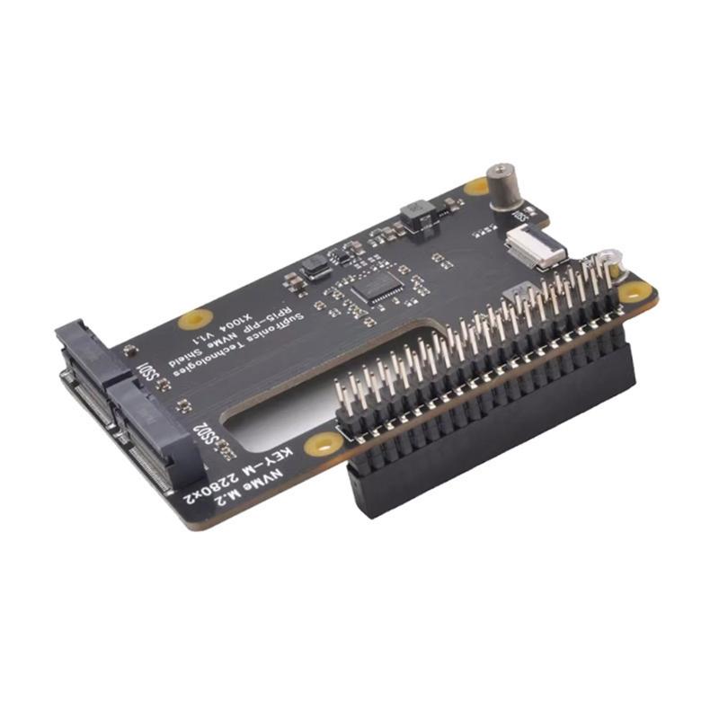 X1004 PCIe  NVMe Expansion Board Support Double 2280 Hard Drive Slot Rapid Booting for Pi 5 Board