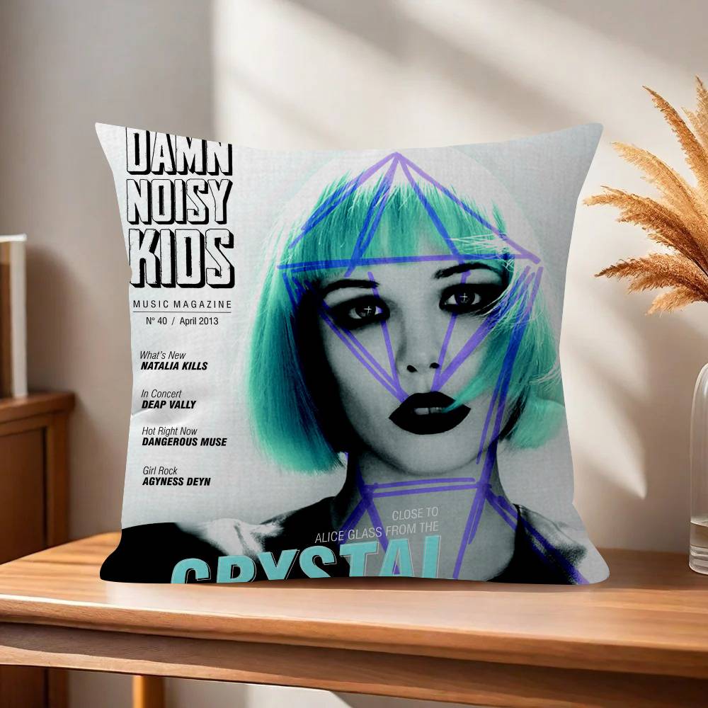 Cushion Cover Car Throw Pillow Case For Sofa Car Christmas Gift Anime Crystal Castles Band