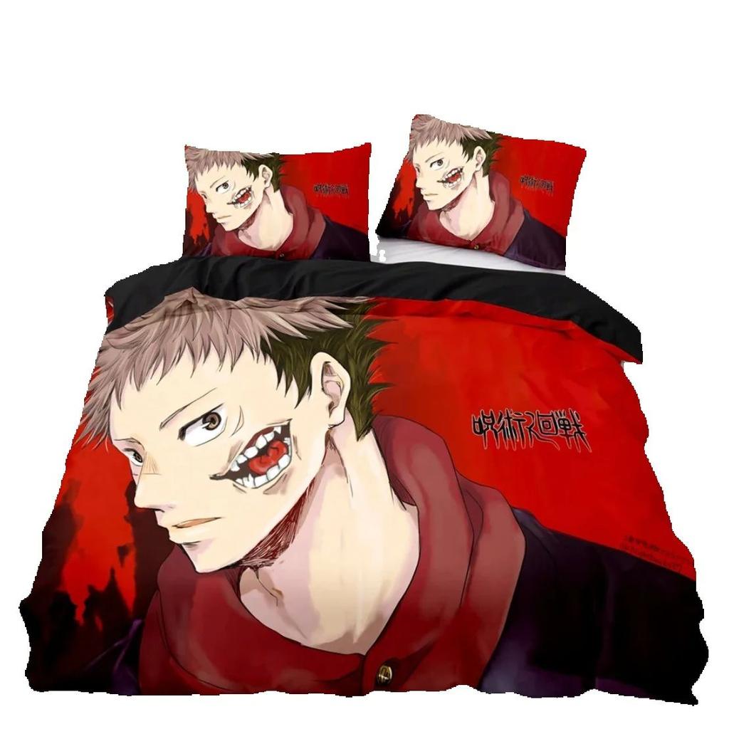 Satoru Gojo Quilt Cover And Pillowcases Single/Double/Queen/King,Japan Famous Anime Duvet Cover Sets,Jujutsu Kaisen Bedding Set